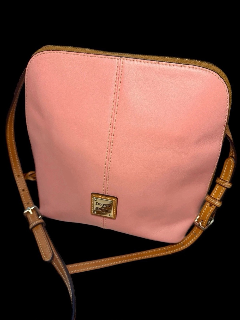 Dooney & Bourke Trixie Coral Pink Smooth Leather Convertible Crossbody, Dust Bag